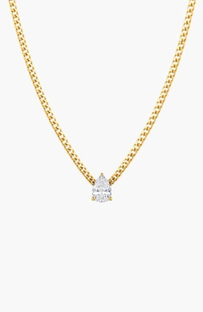 Kellery Serene Drop Pear-cut Solitaire Pendant Necklace In Gold