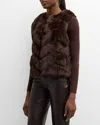 Kelli Kouri Faux Fur Vest In Sable In Blue