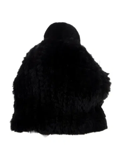 Pre-owned Kelli Kouri Rabbit Fur Beanie W/tags In Black