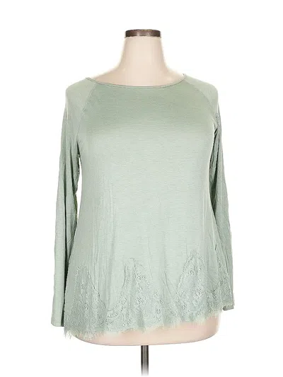 Pre-owned Kellwood Company 3/4 Sleeve Top Green Boatneck Tops