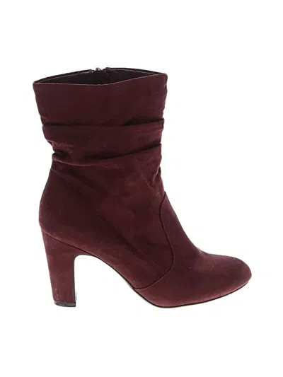 Pre-owned Kelly & Katie Ankle Boots In Burgundy