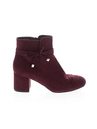 Pre-owned Kelly & Katie Ankle Boots In Burgundy