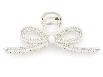 Kelly & Katie Bow Bling Hair Clip In Silver