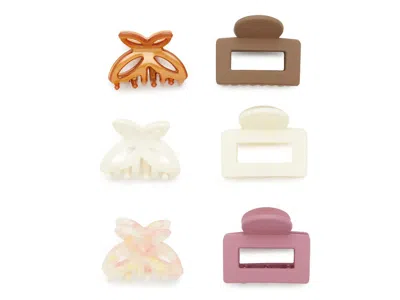 Kelly & Katie Butterfly & Square Claw Hair Clip Set 6 Pack In Multi