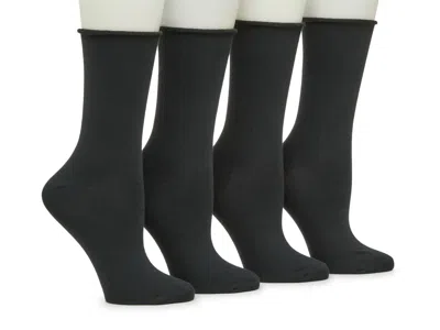 Kelly & Katie Buttersoft Crew Socks 4 Pack In Black
