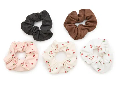 Kelly & Katie Cherry Scrunchie Set 5 Pack In Multi