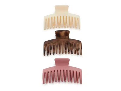 Kelly & Katie Claw Clip Set 3 Pack In Brown