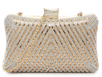 Kelly & Katie Curves Crystal Clutch In Gold