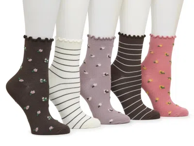 Kelly & Katie Ditsy Floral Ankle Socks 5 Pack In Multi