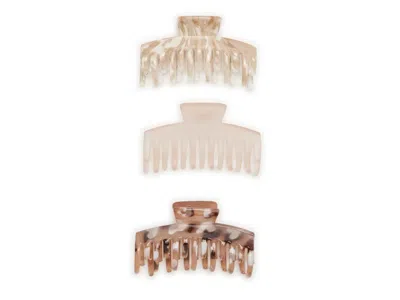 Kelly & Katie Double Claw Clip Set 3 Pack In Multi