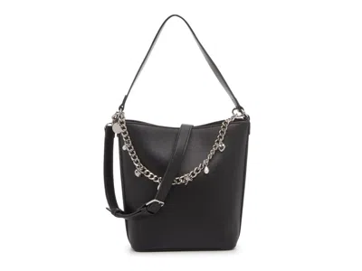 Kelly & Katie Draped Charm Bucket Bag In Black
