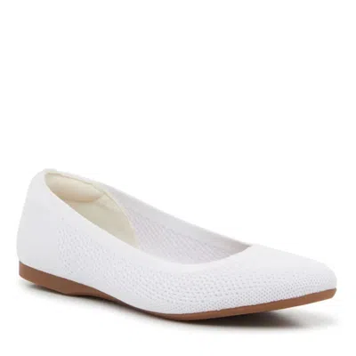 Kelly & Katie Emila Ballet Flats Women White Round Toe Slip On Shoes Gal1418