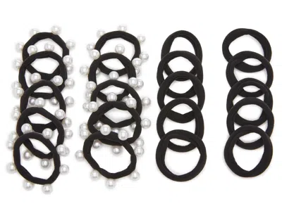 Kelly & Katie Faux Pearl Hair Tie Set 20 Pack In Black