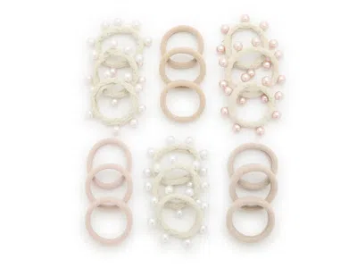 Kelly & Katie Faux Pearl Hair Tie Set 20 Pack In Gold