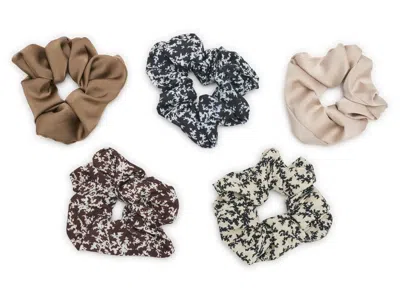 Kelly & Katie Floral Scrunchie Set 5 Pack In Multi