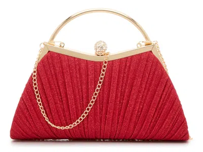 Kelly & Katie Glitter Pleated Satchel In Red