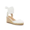Kelly & Katie Goldie Womens White Adjustable Wrap Strap Wedge Sandal Gal1362 In White