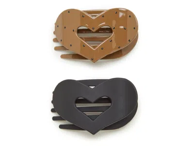 Kelly & Katie Heart Claw Clip Set 2 Pack In Multi