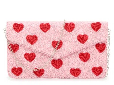 Kelly & Katie Hearts Beaded Envelope Clutch In Multi