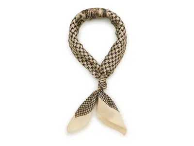 Kelly & Katie Houndstooth & Paisley Scarf In Brown