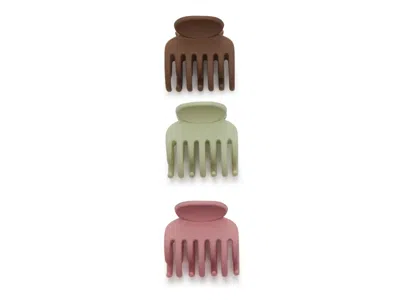 Kelly & Katie Mini Claw Clip Set 3 Pack In Brown