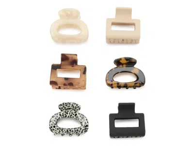 Kelly & Katie Mini Square Claw Hair Clip Set 6 Pack In Multi