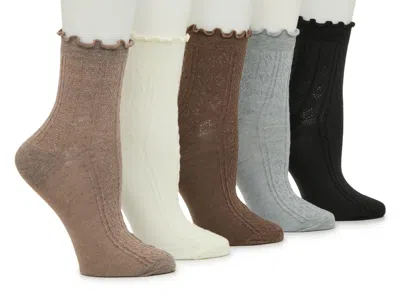 Kelly & Katie Neutral Pontelle Ankle Socks 5 Pack In Multi