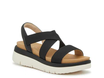 Kelly & Katie Pem Wedge Sandal In Black