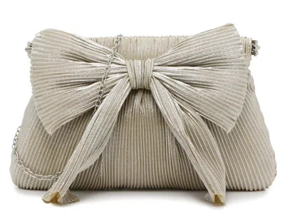 Kelly & Katie Pleated Bow Clutch In Neutral