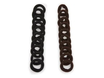Kelly & Katie Ribbed Seamless Hair Ties 20 Pack In Black