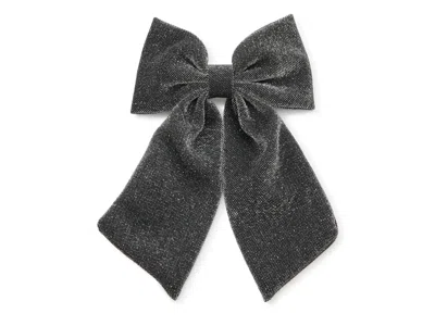 Kelly & Katie Shimmer Bow Hair Clip In Gray