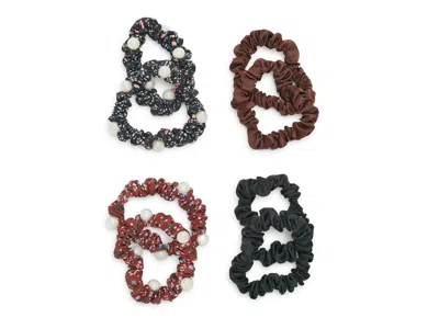 Kelly & Katie Skinny Pearl Scrunchie Set 8 Pack In Multi