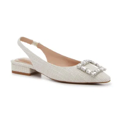 Kelly & Katie Sloanne Flats Woivory Tweed Pointed Toe Slingback Gal473 In Multi