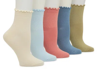 Kelly & Katie Solid Ankle Socks 5 Pack In Multi