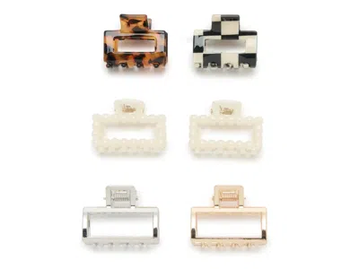 Kelly & Katie Square Mini Claw Hair Clip Set 6 Pack In Multi