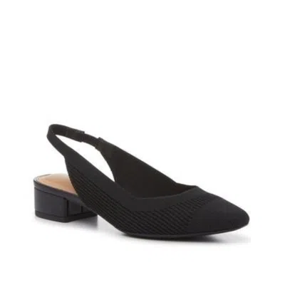 Kelly & Katie Veda Pump Women's Black Pointed Toe Slingback Block Heel Gal1431