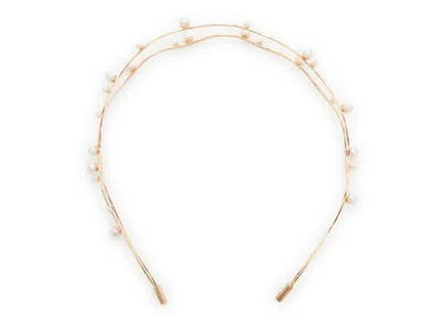 Kelly & Katie Wavy Skinny Headband In Gold