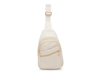 Kelly & Katie Woven Sling Backpack In White
