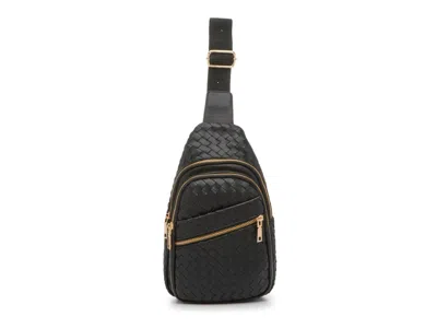 Kelly & Katie Woven Sling Backpack In Black