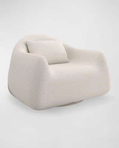 Kelly Hoppen X Caracole Serenity Swivel Chair In Ivory