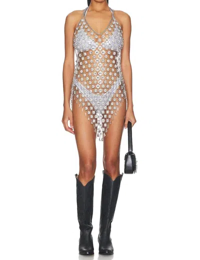 Kelsey Randall Chainmail Dress In Silver
