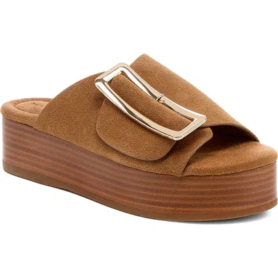 Kelsi Dagger Brooklyn Dover Platform Slide Sandal In Brown