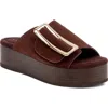 Kelsi Dagger Brooklyn Dover Platform Slide Sandal In Brown