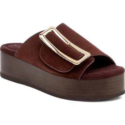 Kelsi Dagger Brooklyn Dover Platform Slide Sandal In Brown