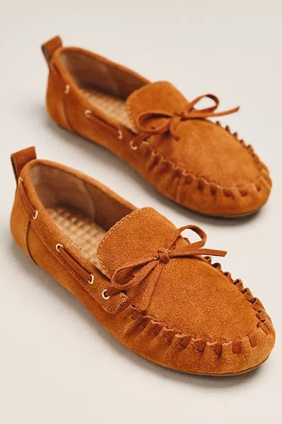 Kelsi Dagger Brooklyn Driver Suede Flats In Orange