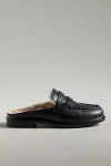 Kelsi Dagger Brooklyn Faux-fur Lock Loafer Mules In Black