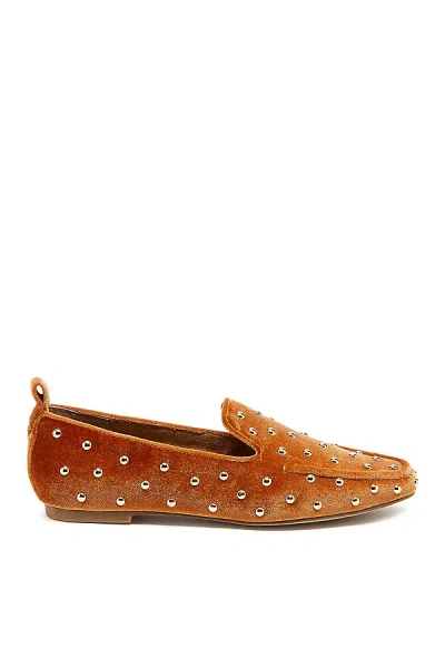 Kelsi Dagger Brooklyn Finley Studded Square Toe Flat In Brown