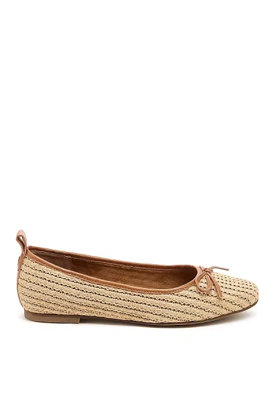 Kelsi Dagger Brooklyn Frankie Raffia Ballet Flats In Neutral