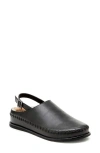 Kelsi Dagger Brooklyn Freddy Faux Shearling Lined Slingback Flat In Black