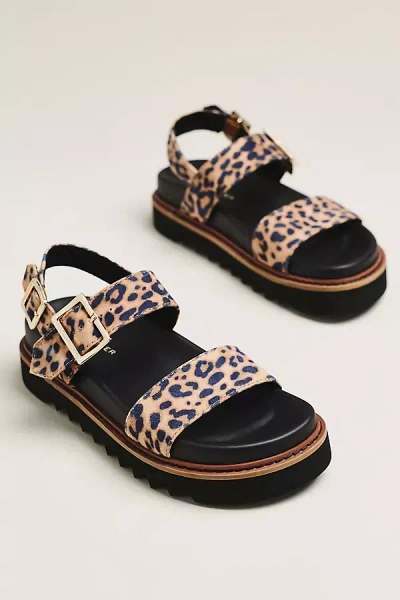 Kelsi Dagger Brooklyn Kel Leopard Double-strap Sandals In Multi
